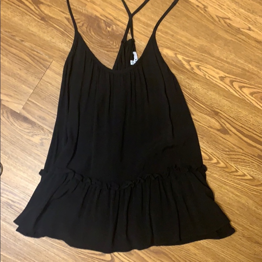 RO&DE Black RazorBack Tank w/ Ruffle